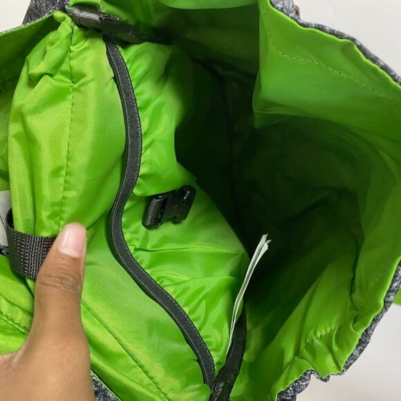 Patagonia Heathered Gray Lime Green Kids Youth Backpack One Size - Picture 5 of 7